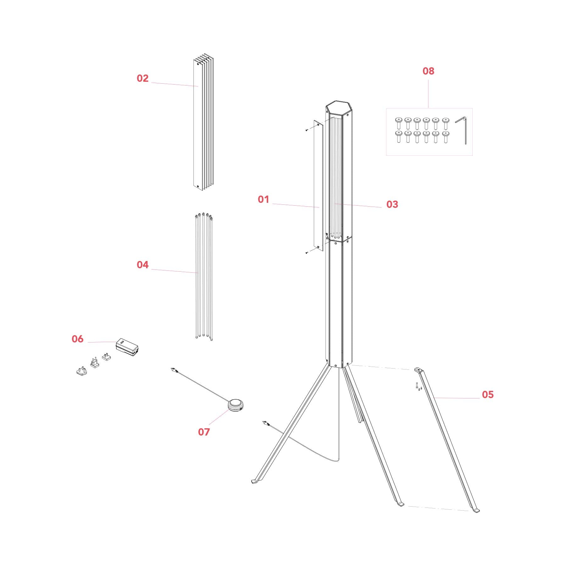 Flos SuperWire F LED stojací skleněné svítidlo