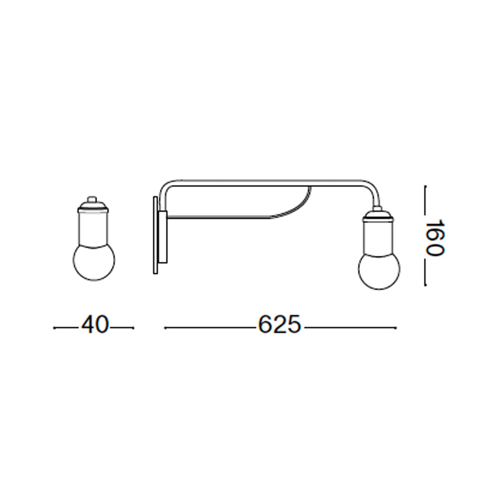 Ideal Lux Newton E27 zidna svjetiljka