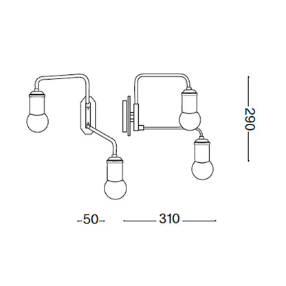 Ideal Lux Newton E27 zidna svjetiljka