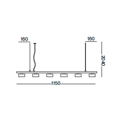 Ideal Lux Minor GX53 linearna viseća svjetiljka