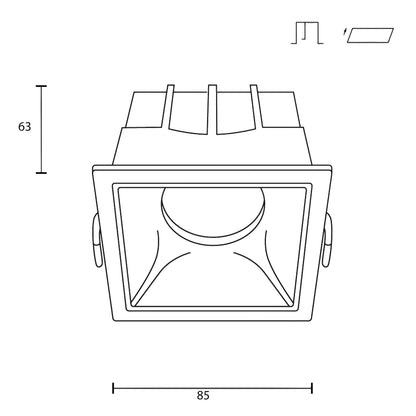 Maytoni Alfa LED 15W 36° ugradbeni četvrtasti downlight, bijeli
