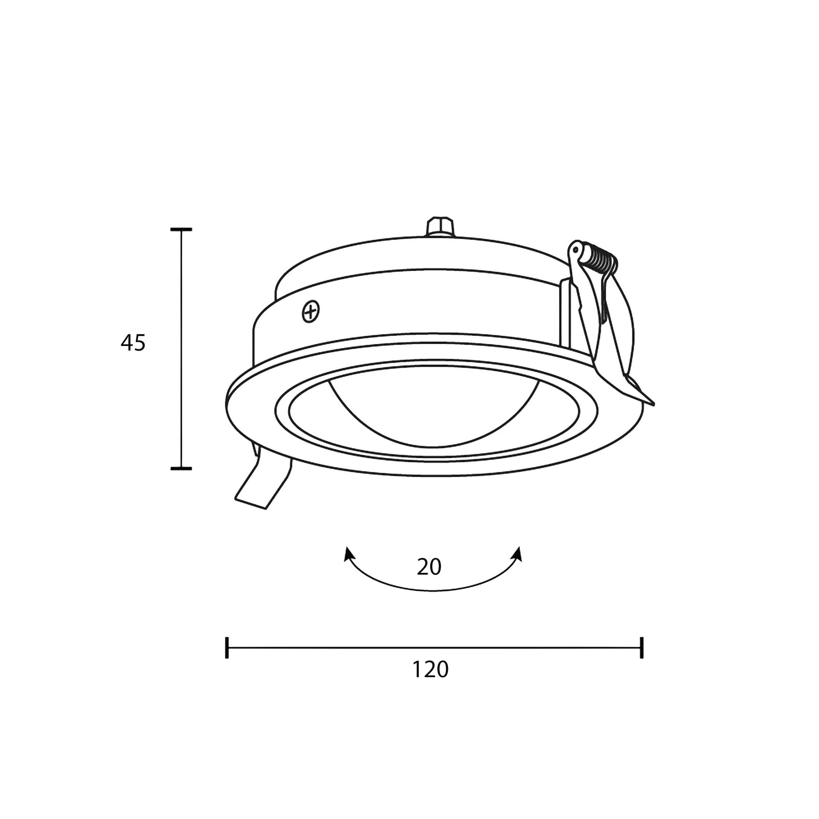 Maytoni downlight Lens LED 3000K 12W 70° ugradbena kružna svjetiljka