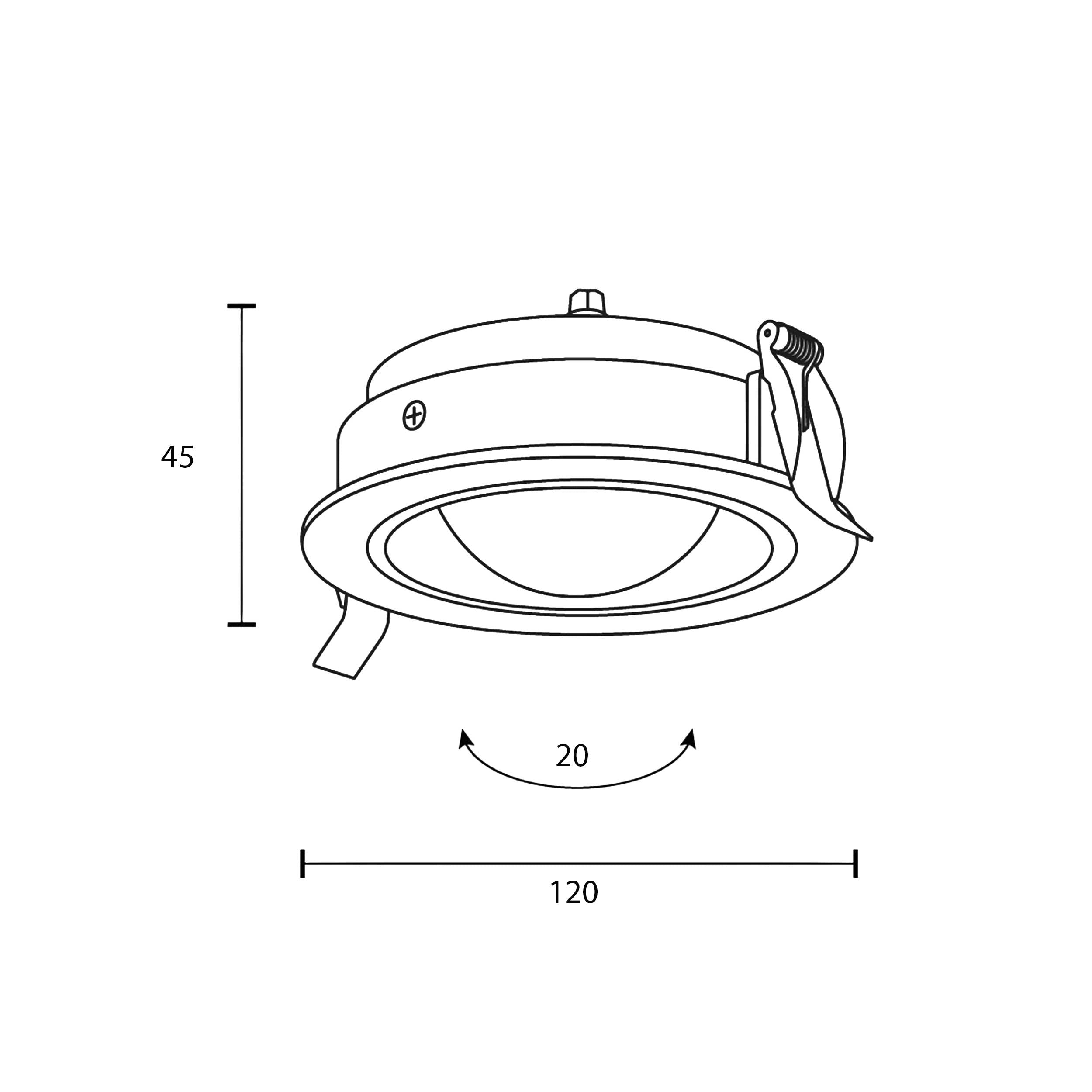 Maytoni downlight Lens LED 3000K 12W 70° ugradbena kružna svjetiljka