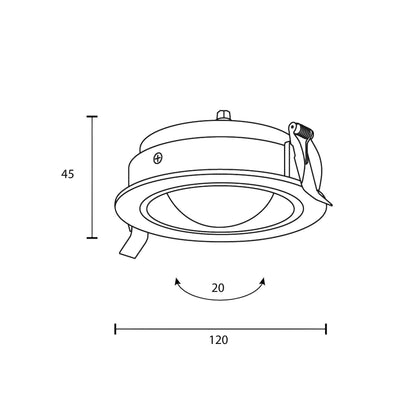 Maytoni downlight Lens LED 3000K 12W 70° ugradbena kružna svjetiljka