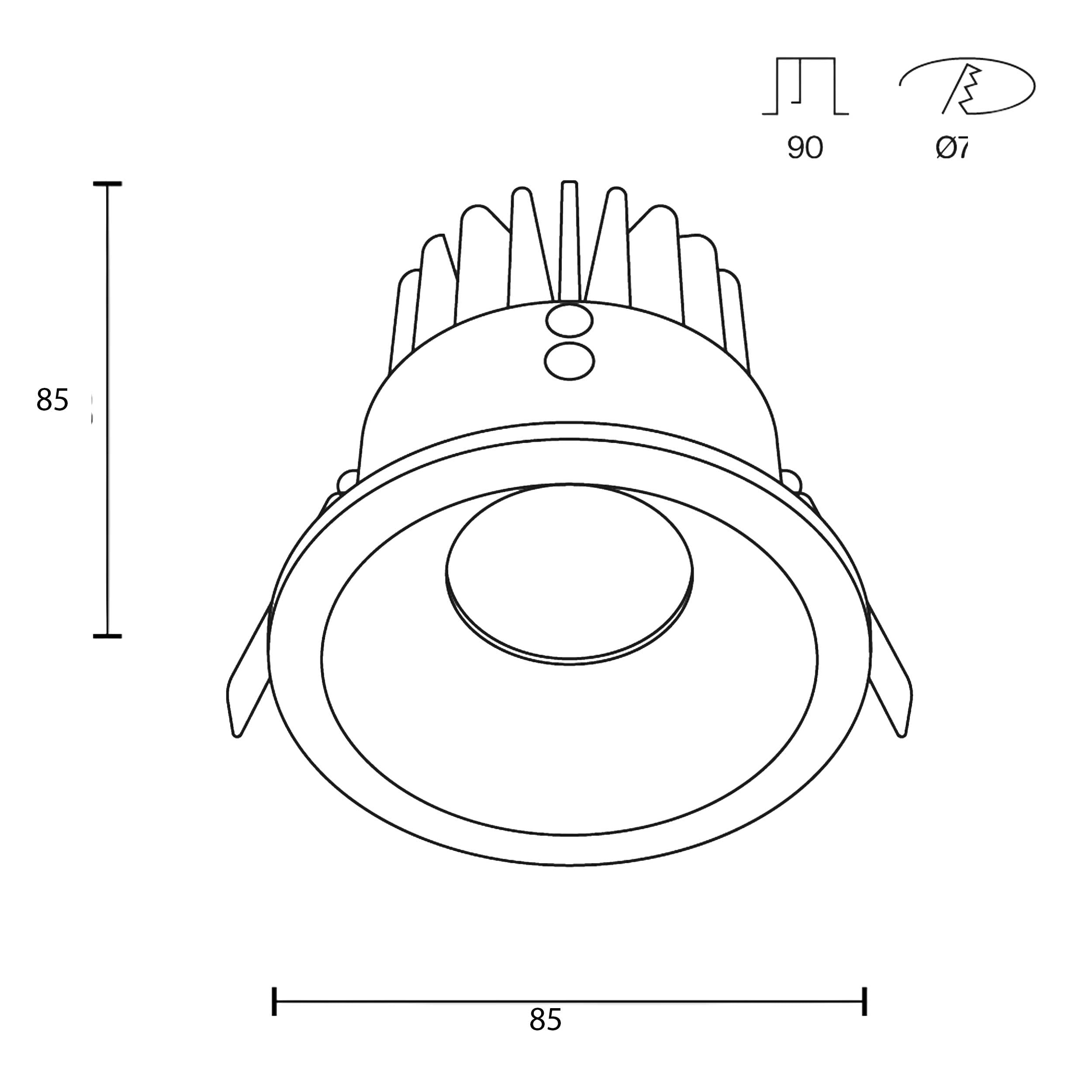 Maytoni Zoom LED 60° ugradbeni kružni downlight, bijeli