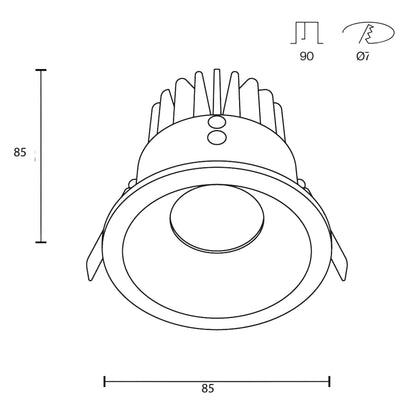 Maytoni Zoom LED 60° ugradbeni kružni downlight, bijeli