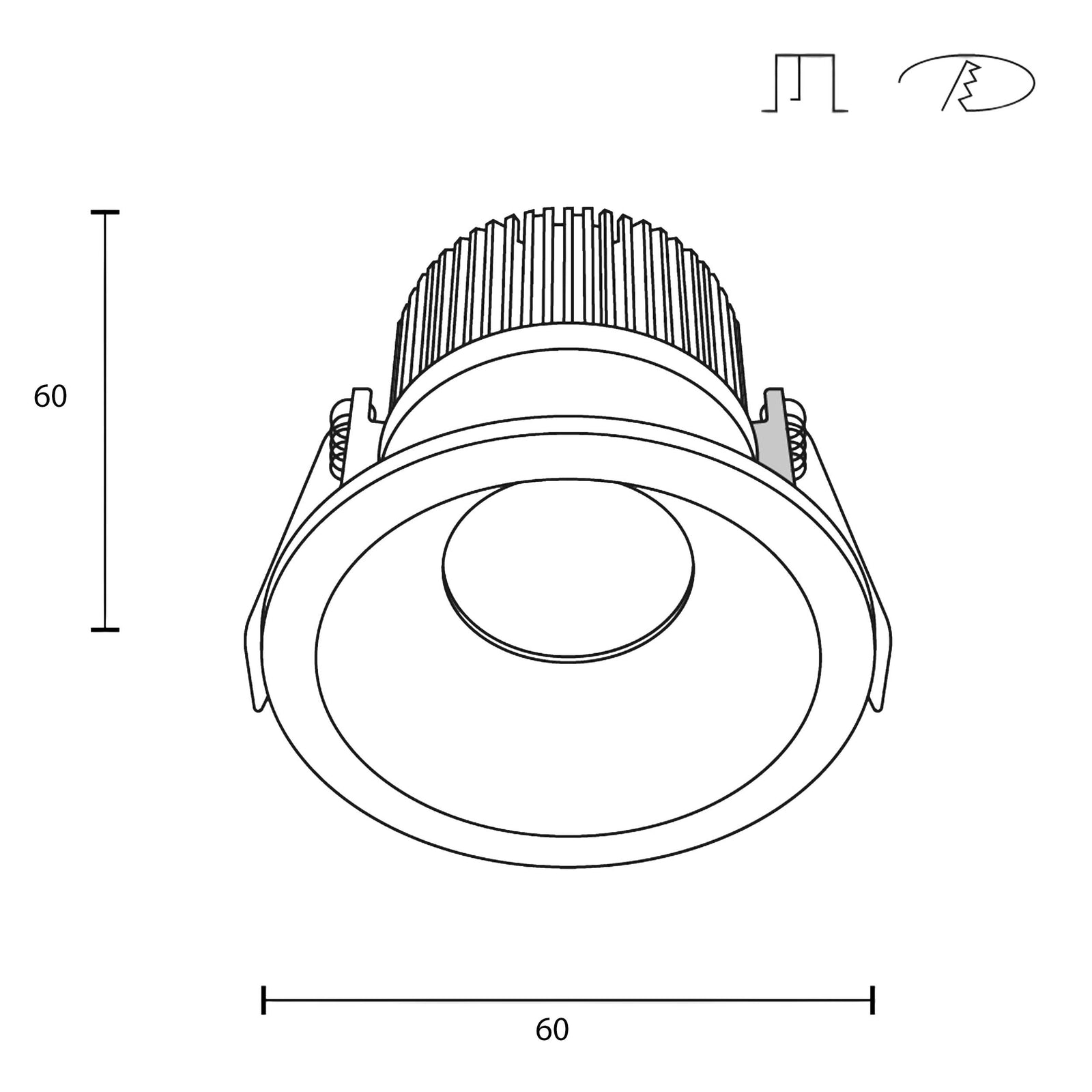 Maytoni Zoom LED 60° ugradbeni kružni downlight, bijeli