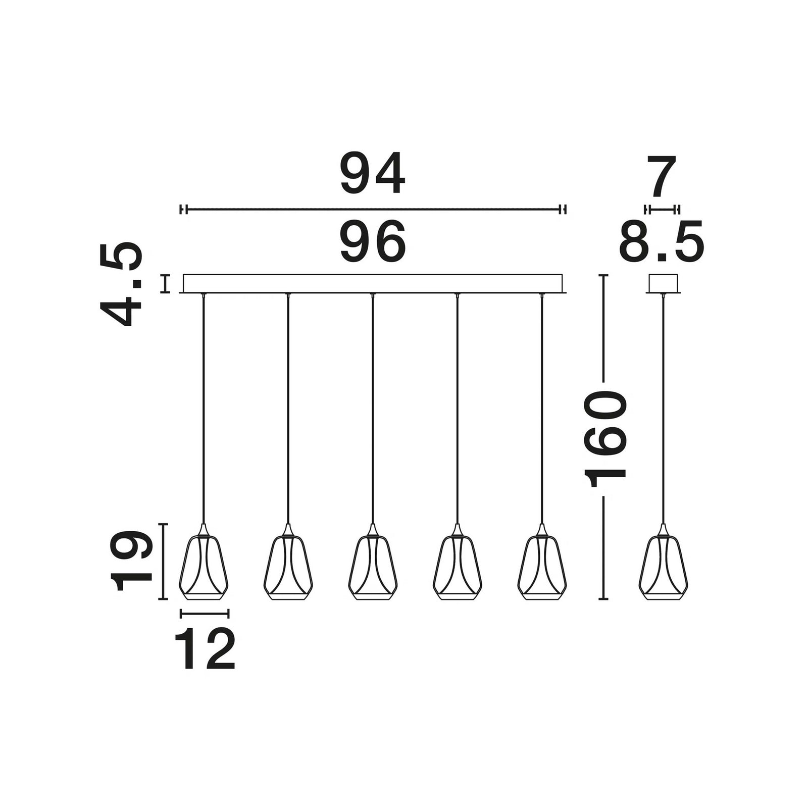 Nova Luce Alish LED linearna viseća svjetiljka