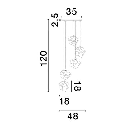 Nova Luce Odelle E14 závěsné skleněné svítidlo