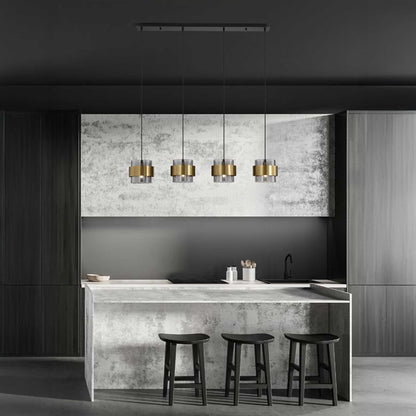 Nova Luce Sianna E27 staklena viseća lampa, izdužena