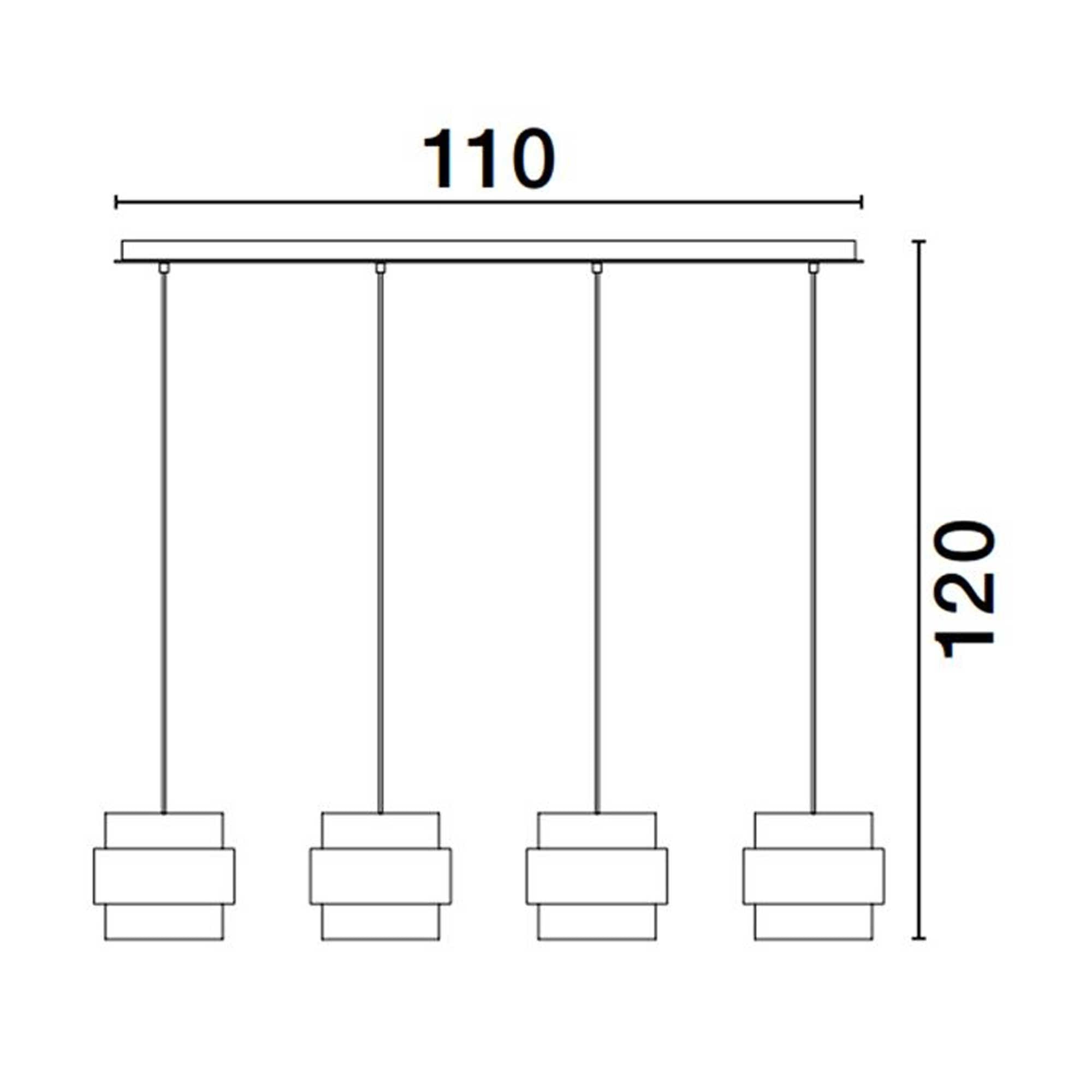 Nova Luce Sianna E27 staklena viseća lampa, izdužena