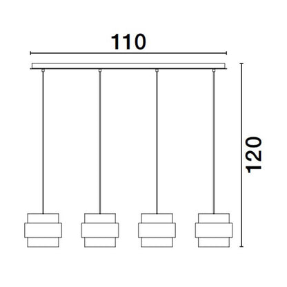 Nova Luce Sianna E27 staklena viseća lampa, izdužena