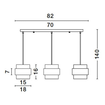 Nova Luce Sianna E27 staklena viseća lampa, izdužena