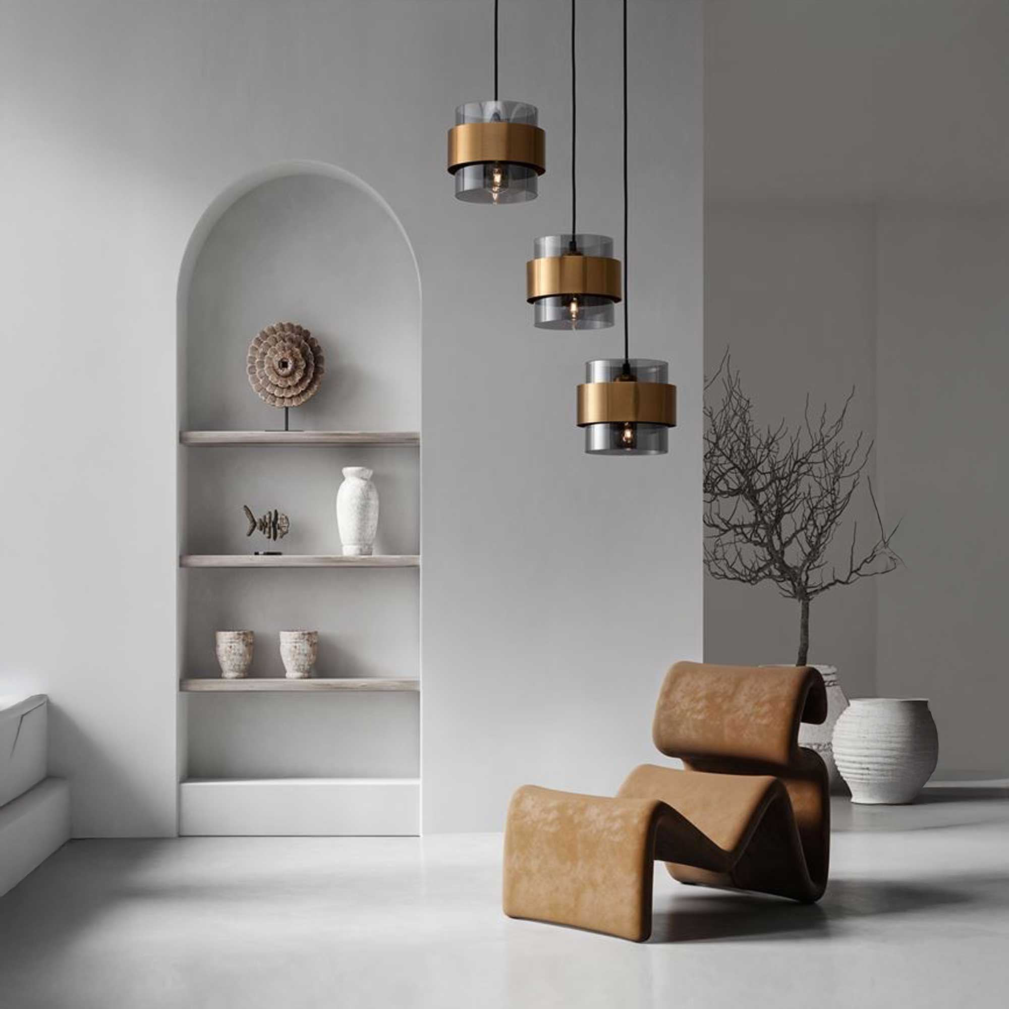 Nova Luce Sianna E27 staklena viseća svjetiljka, vertikalna