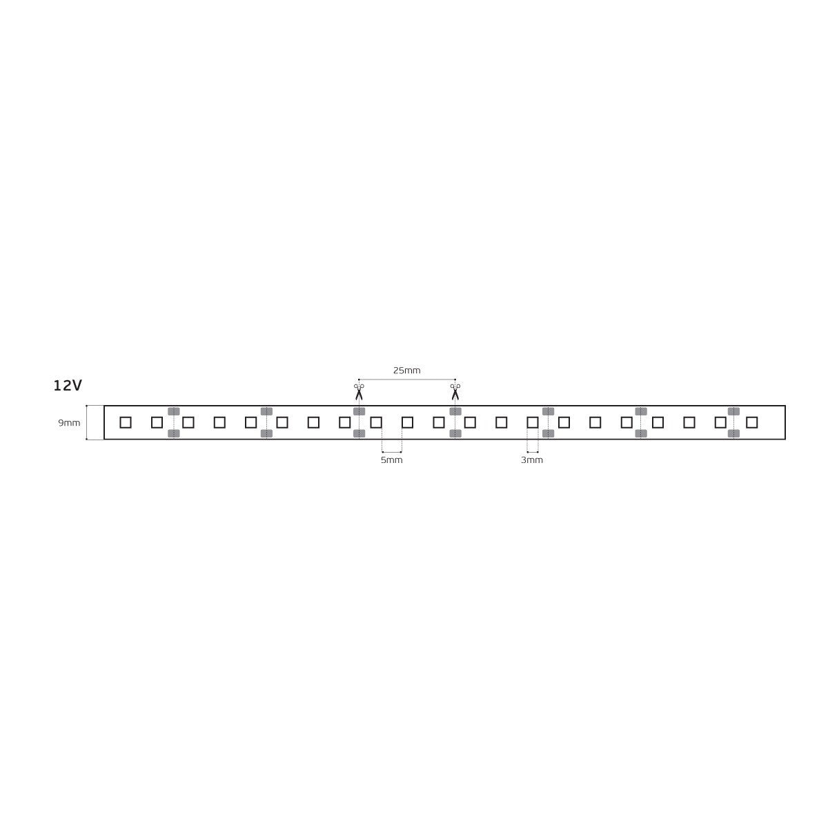 12V LED traka, CRI80, IP20, 6000K (5 m)