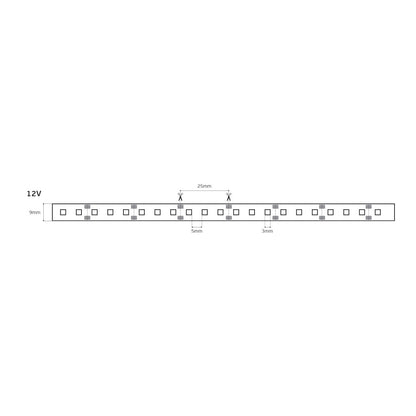 12V LED traka, CRI80, IP20, 3000K (5 m)