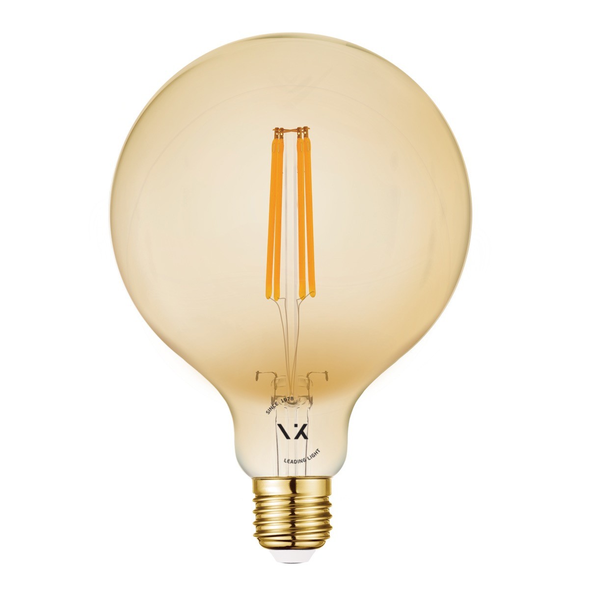 VK Light Globo Filament Amber LED žarulja, E27, ø125, 2200K, 7W, prigušiva