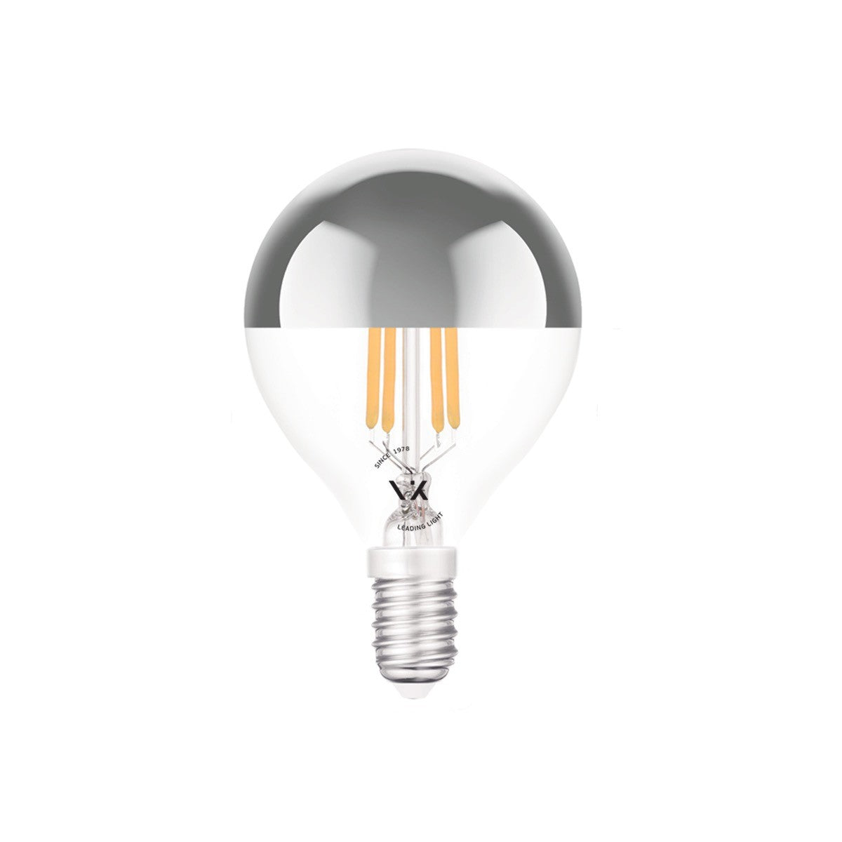 VK Light Mini Globe Filament Silver E14 2700K 4,5 W prigušiva LED žarulja