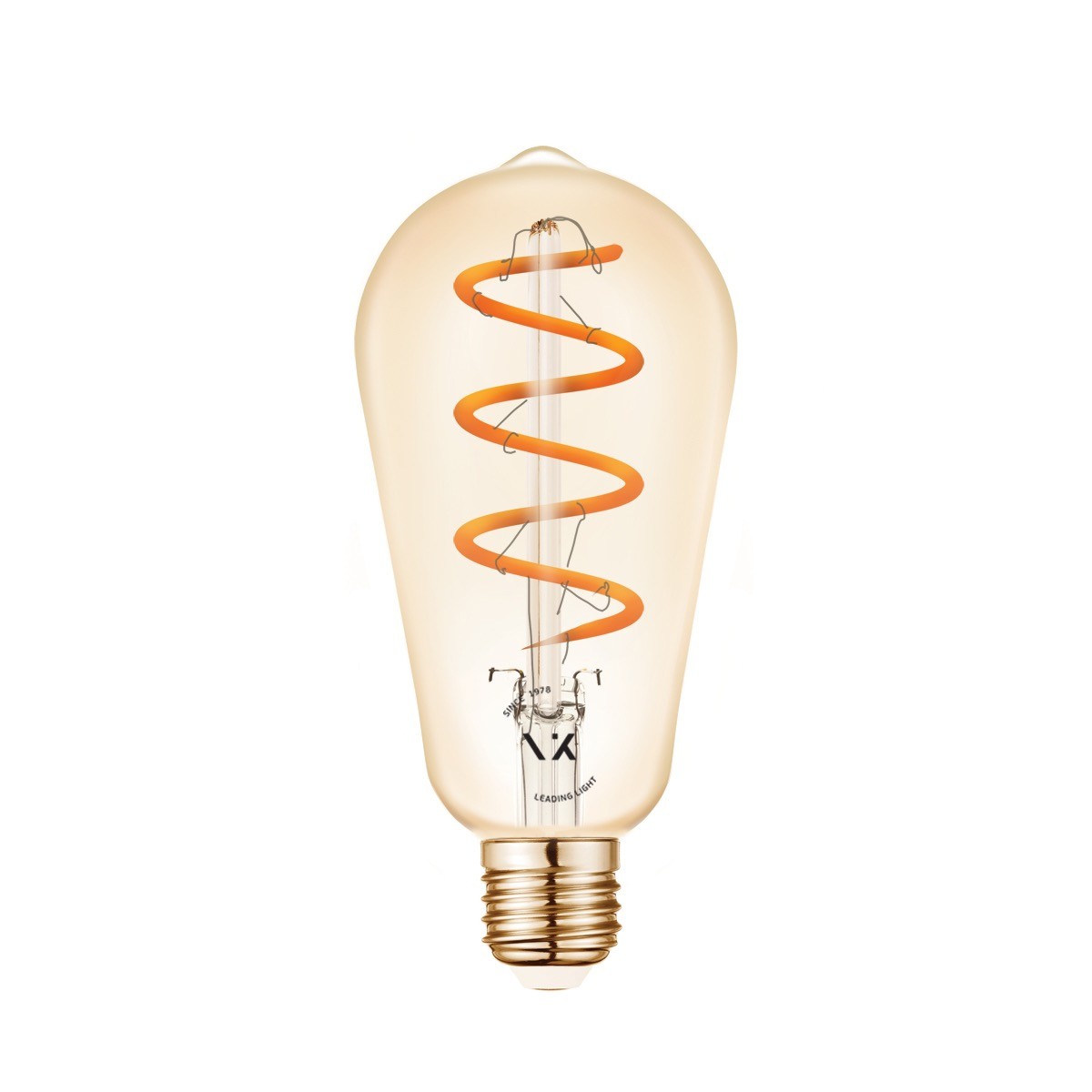 VK Light spiralni filament jantar ST64 E27 2200K 4,5 W prigušiva LED žarulja