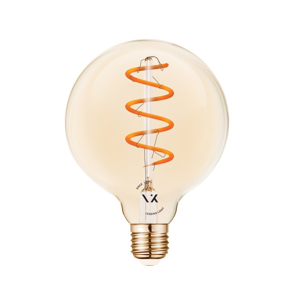 VK Light spirala žarulja s LED filamentom u jantarnoj boji – G95, E27, 2200K, 4,5 W, dimabilna