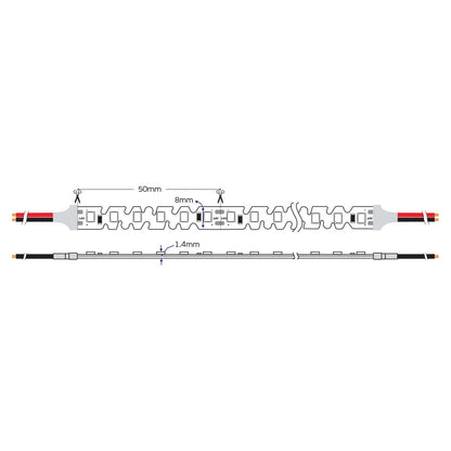 LED traka bočno montirana S-oblika 24V CRI90 IP20 3000K (5 m)