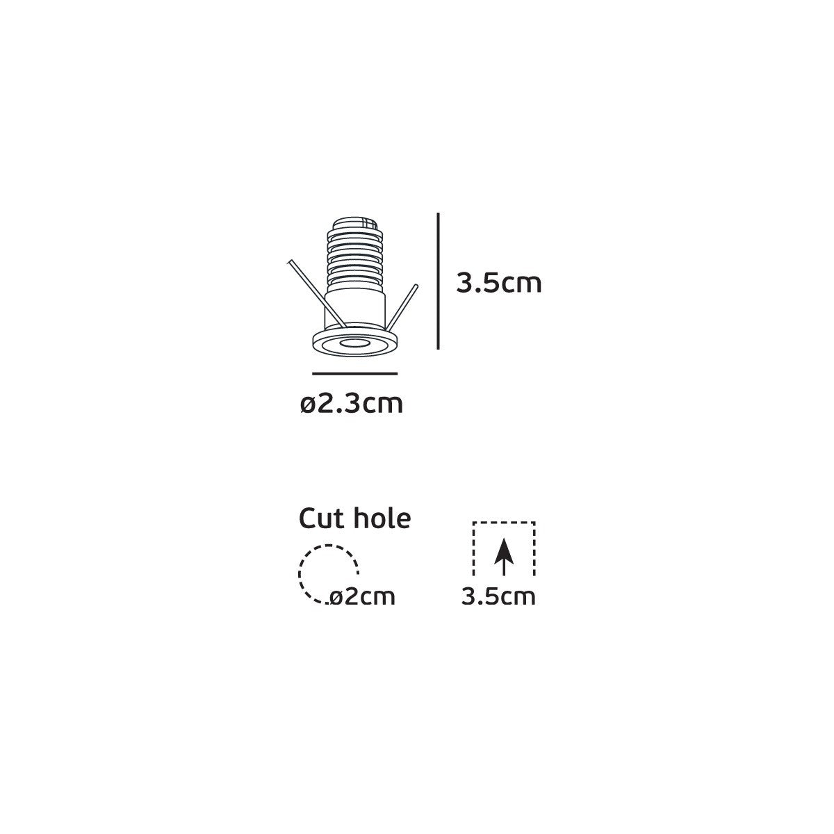 VK Light Smol LED ugradbena minijaturna rasvjetna armatura