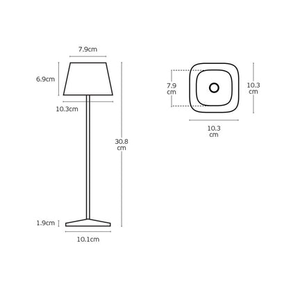 VK Light Opos LED prijenosna stolna lampa, IP65, četvrtasta