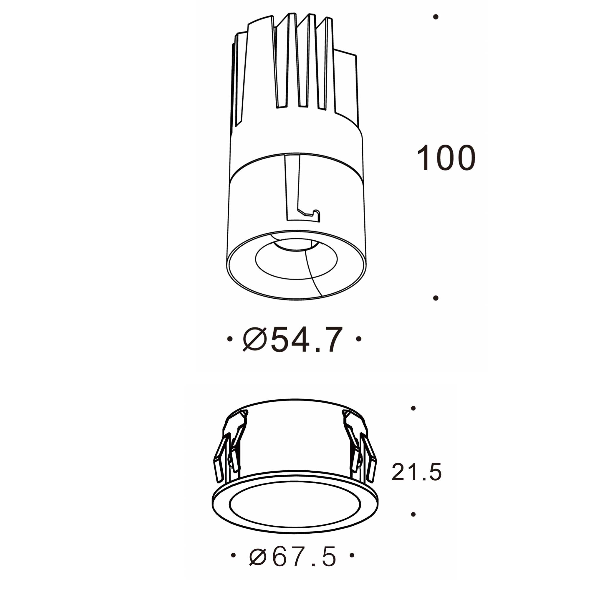 Vortex L LED zápustné svítidlo Ra>90