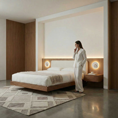 Zidna LED svjetiljka za ambijentalno čitanje, okrugla s USB-om