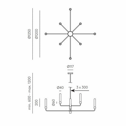 Aromas Delie G9 závěsné svítidlo lustr