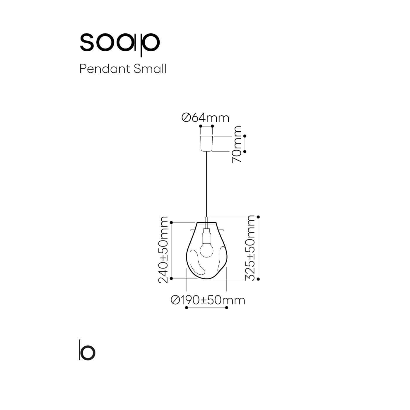 Bomma Soap E27 skleněné závěsné svítidlo malé