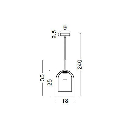 Nova Luce Velor single E27 skleněné závěsné svítidlo