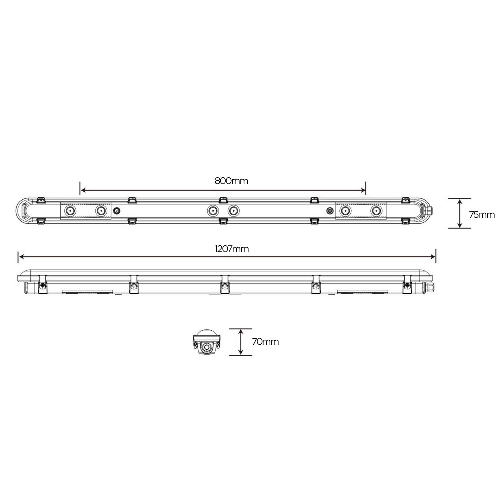 1200 mm industrijska LED svjetiljka IP66 otporna na prašinu