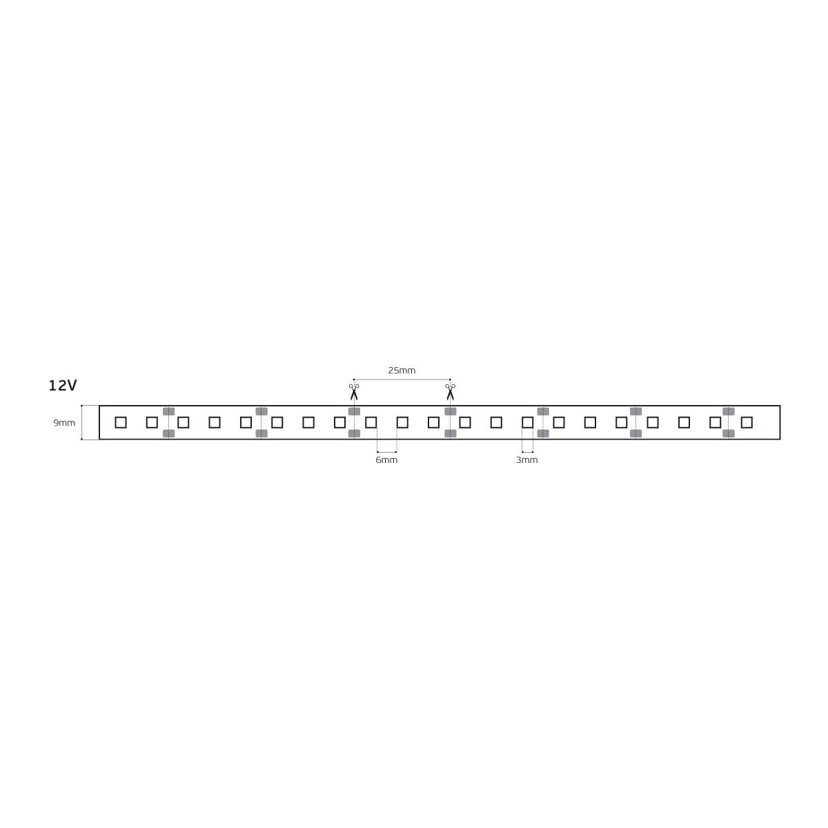 12V LED traka, CRI80, IP55, 6000K (5 m)