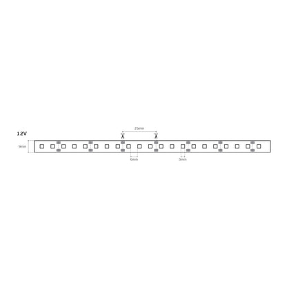 12V LED traka, CRI80, IP55, 3000K (5 m)