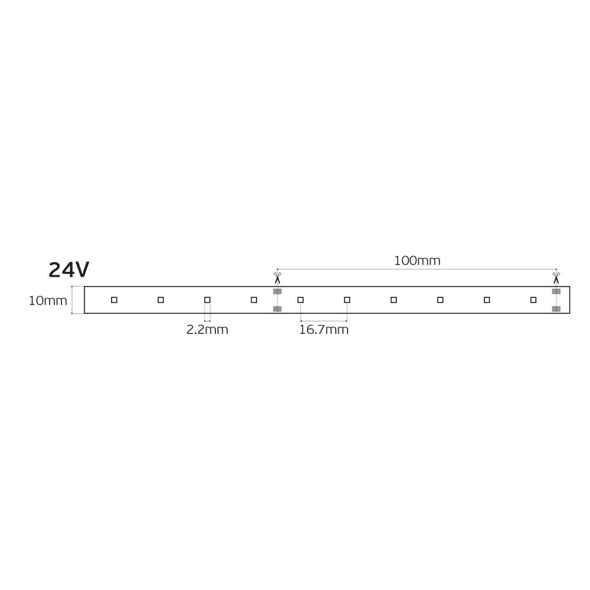 24V LED traka, CRI90, IP20, 4000K (5 m)