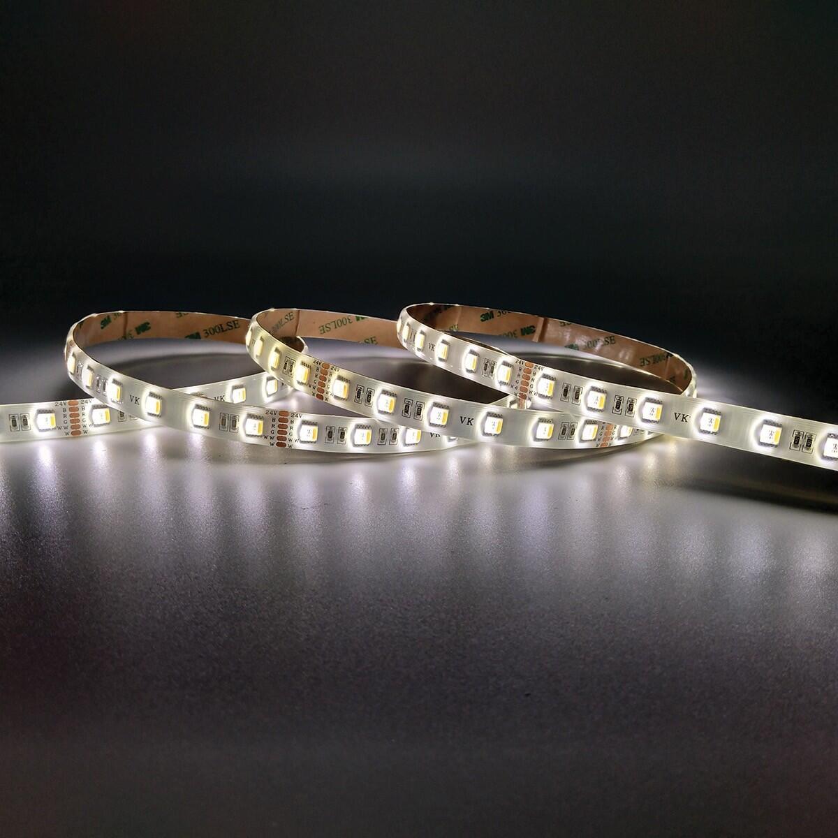 RGB+CCT LED traka 24V 18W/m CRI90 IP20 2400K–6000K (5m)