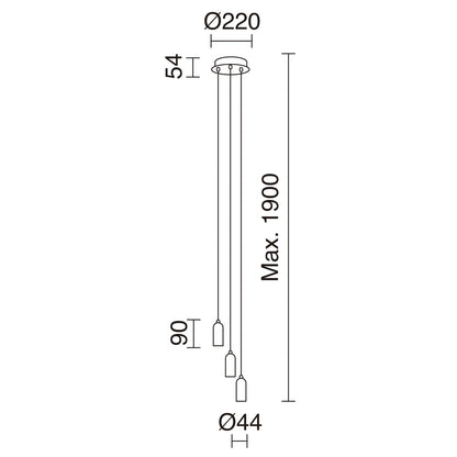 Exo Atu style E27 závěsné svítidlo chromové