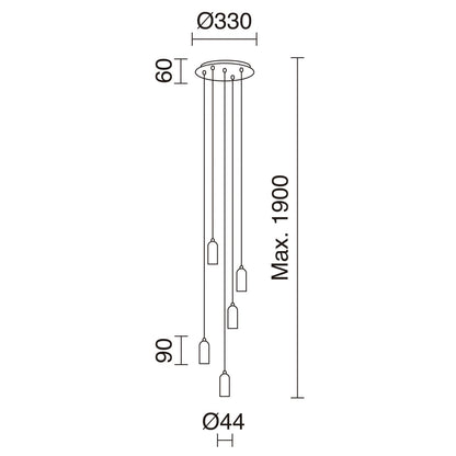Exo Atu style E27 závěsné svítidlo černé