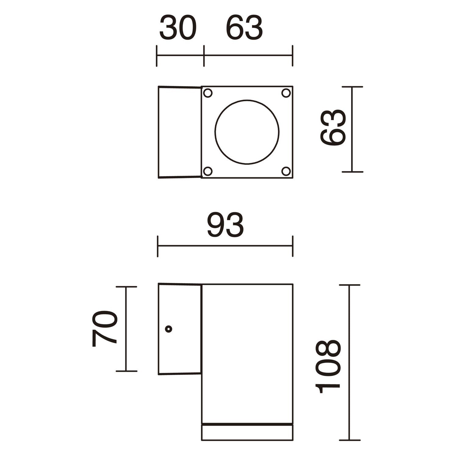 Dopo Cub down GU10 přisazené svítidlo černé
