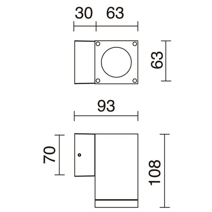 Dopo Cub down GU10 přisazené svítidlo černé