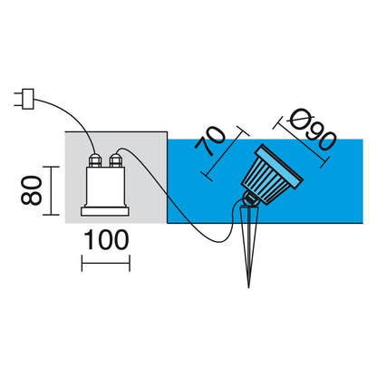 Cristher Focus 1 GU5.3 bazénové svítidlo s driverem šedé