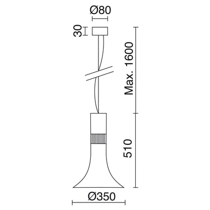 Indeluz Gang LED závěsné svítidlo bílé