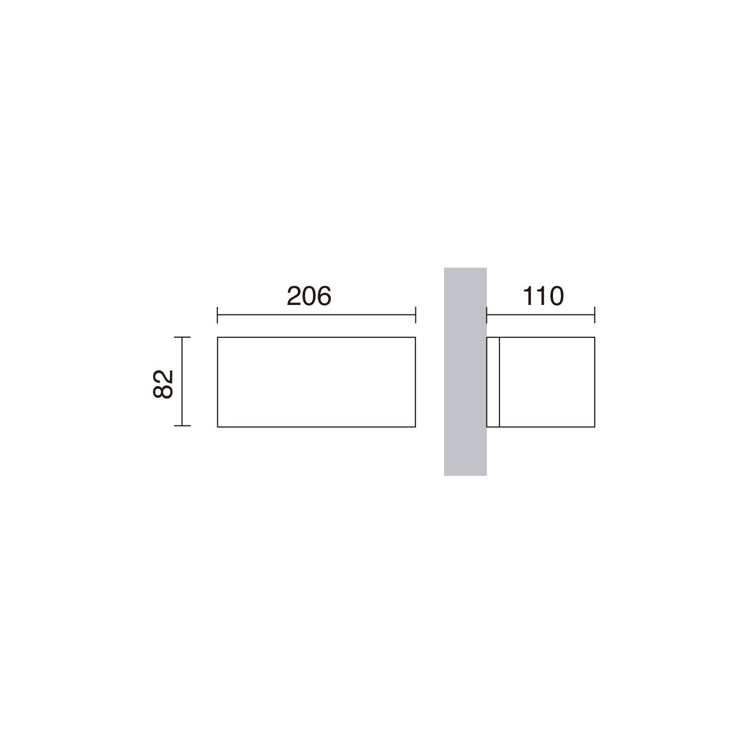 Dopo Isora down rectangle LED přisazené svítidlo šedé