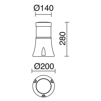 Cristher Mirco E27 sloupkové svítidlo černé