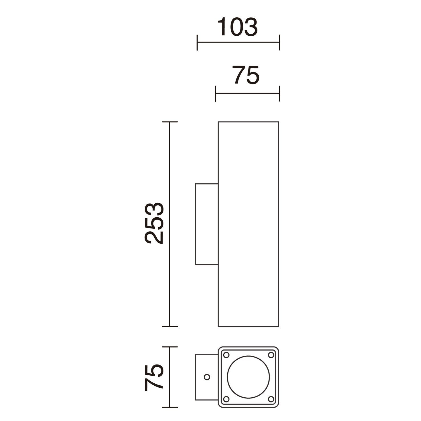 Cristher Stone wall square GU10 přisazené svítidlo antracitové