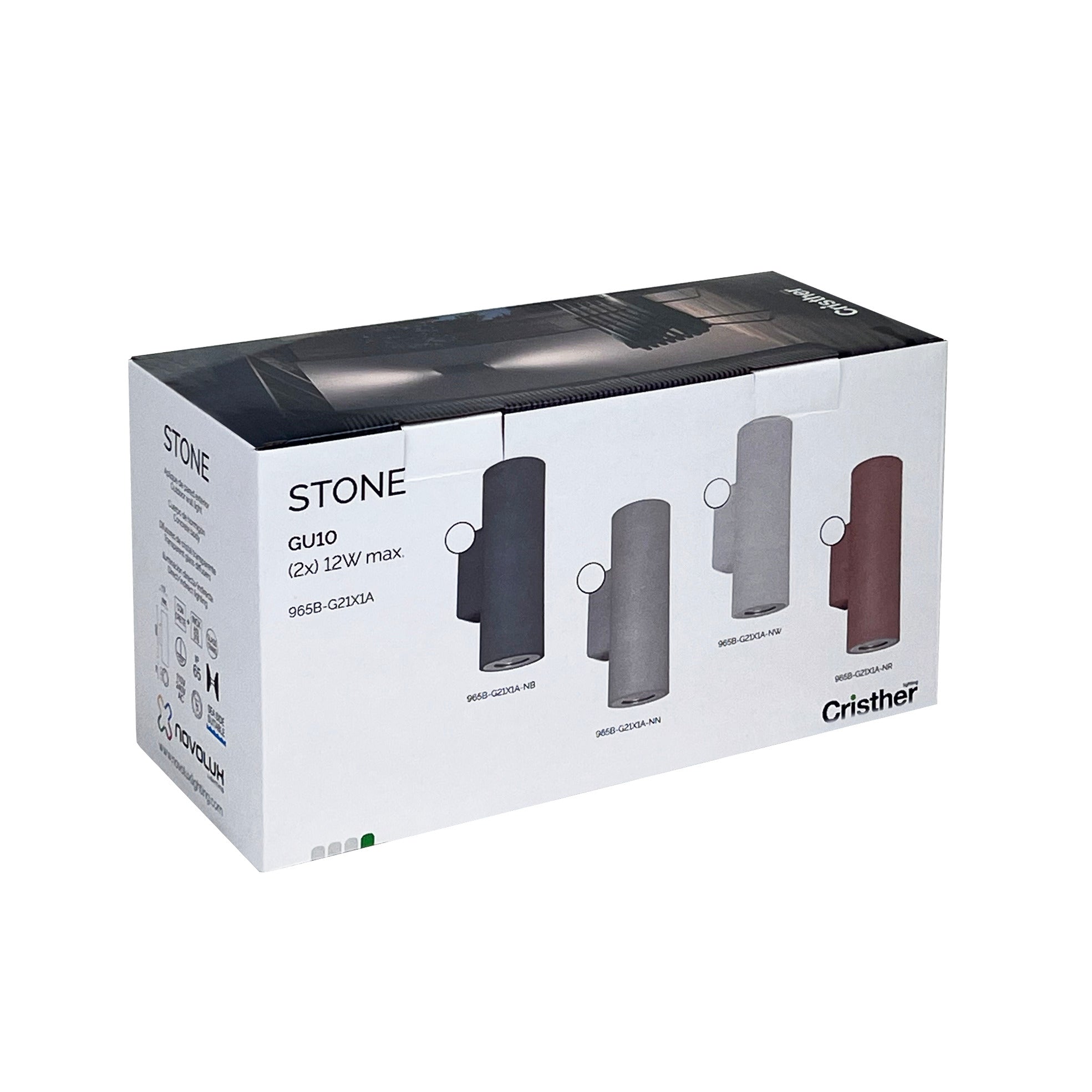 Cristher Stone wall round GU10 přisazené svítidlo antracitové